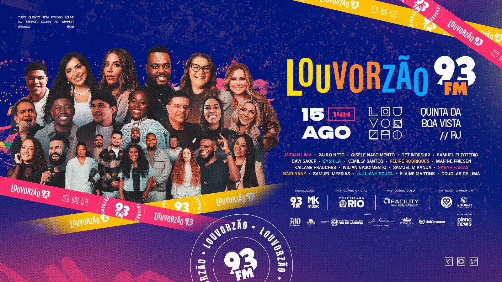 Louvorzão 93 acontece neste sábado com operação especial no transporte público